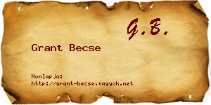 Grant Becse névjegykártya