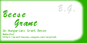 becse grant business card